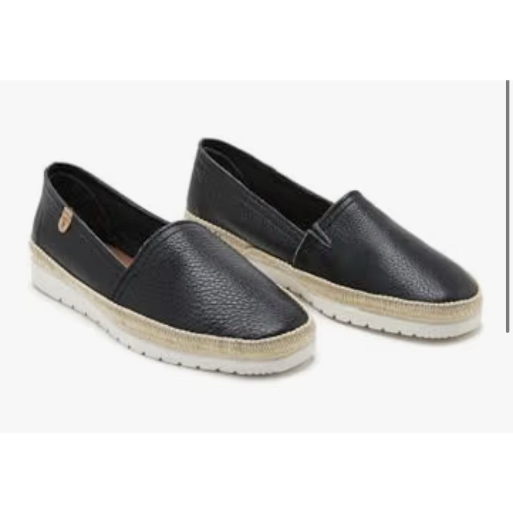 NEW Verbenas Nuria Black Leather Slip On Ballet Flats Women 7.5 Made In Spain